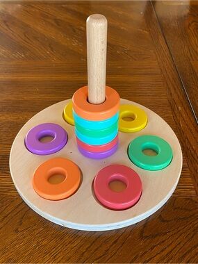 Lovevery Wooden Color Stacking Rings - Multicolor Learning Game